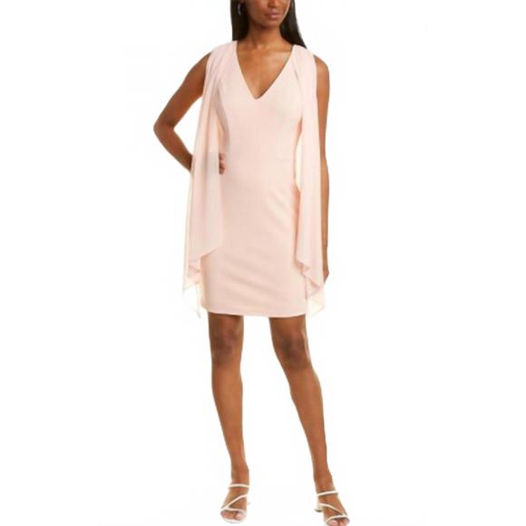 NEW VINCE CAMUTO crepe sheath midi dress in blush pink